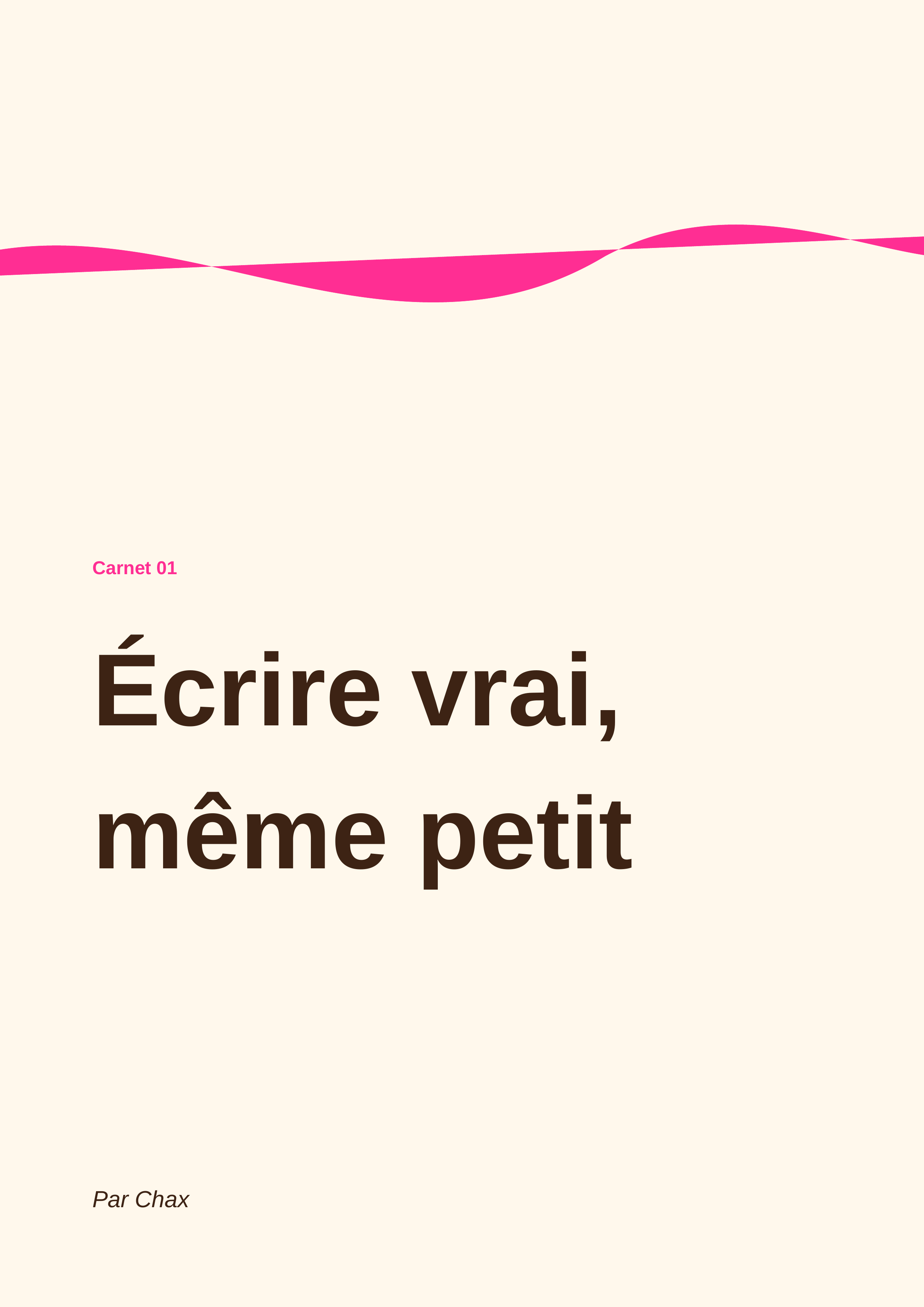 Carnet 01, Écrire vrai, même petit